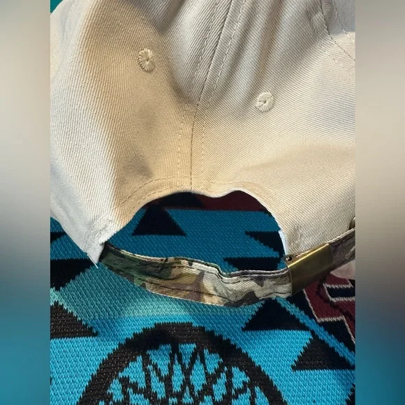 Camo and White Cap with Embroidered Text - Picture 2 of 2